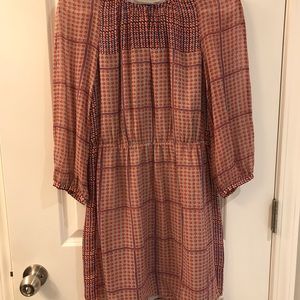 Madewell silk peasant dress in retrogrid